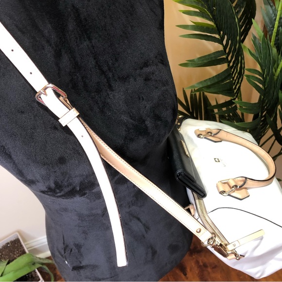 Kate Spade Off White Tan Pippa Parnell Street Leather Satchel Beige w/ Wallet - Picture 5 of 13